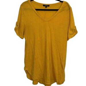 Yellow Impulsive Womens V-Neck Sparkle Tee - 2X Size